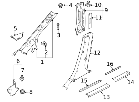 Interior Trim - Pillars for 2011 Mazda CX-7 #0