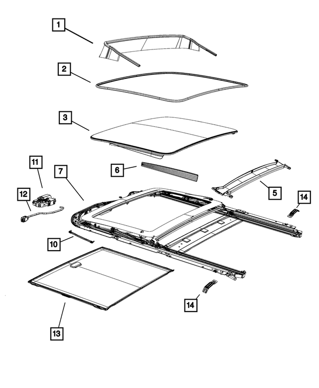 68346651AA - Body Sheet Metal Except Doors: Sunroof Wind Deflector for Mopar Image image