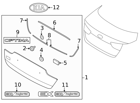 Exterior Trim - Trunk for 2016 Kia Optima #0