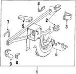 J5461833 - Body: Spare Carrier for Jeep: CJ7, Scrambler Image
