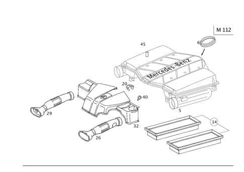 Air Intake, Gasoline Vehicles for 2001 Mercedes-Benz C240 #0