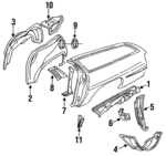 20628894 - Body: Vent Valve for Buick: Commercial Chassis, Regal, Roadmaster | Cadillac: Fleetwood | Chevrolet: Caprice, Impala, Lumina | Oldsmobile: Custom Cruiser, Cutlass Supreme | Pontiac: Grand Prix Image