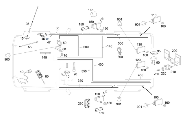 1820397564 - Electrical System: Antenna for Mercedes-Benz: G550 4x4, G63 AMG, G65 AMG Image image
