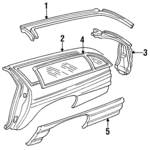 10190080 - Body: Upper Quarter Panel for Buick: Commercial Chassis, Roadmaster | Chevrolet: Caprice | Oldsmobile: Custom Cruiser Image