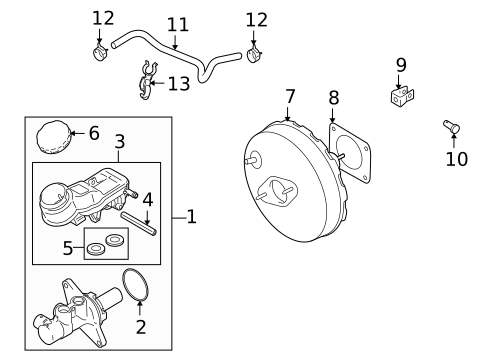 Master Cylinder - Components On Dash Panel for 2011 Suzuki Kizashi #0