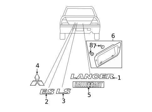 Exterior Trim - Trunk for 2006 Mitsubishi Lancer #0
