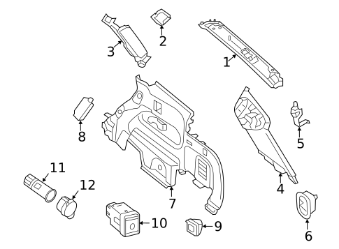 INTERIOR TRIM - QUARTER PANELS for 2013 INFINITI JX35 #0