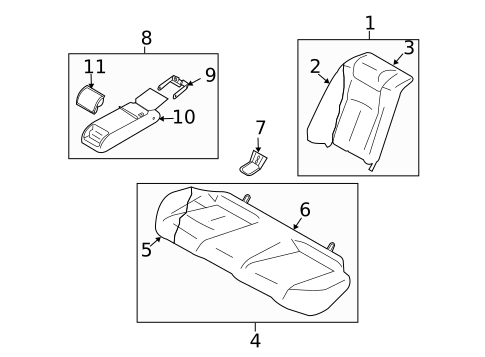 Rear Seat Components for 2011 INFINITI G25 #0