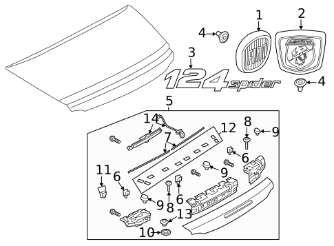 Exterior Trim - Trunk for 2019 Fiat 124 Spider #0