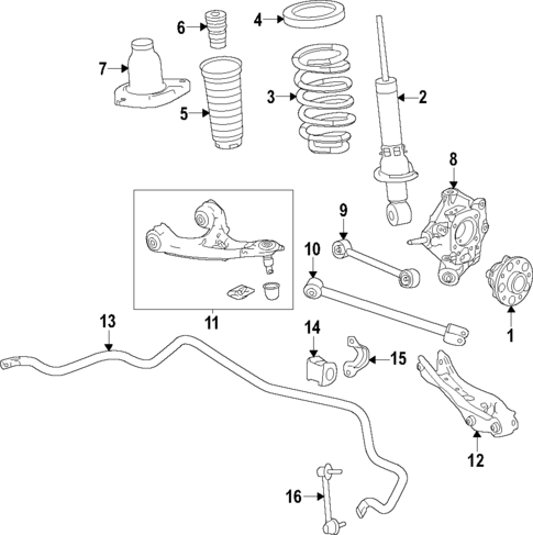 Rear Suspension for 2022 Honda Pilot #1
