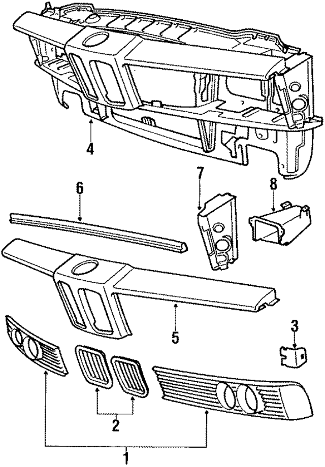 51131838751 - Body: Grille for BMW Image