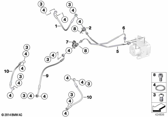 34327680992 - Brakes: Brake-Line Control Circuit, Front - Abs for BMW-Motorrad Image image