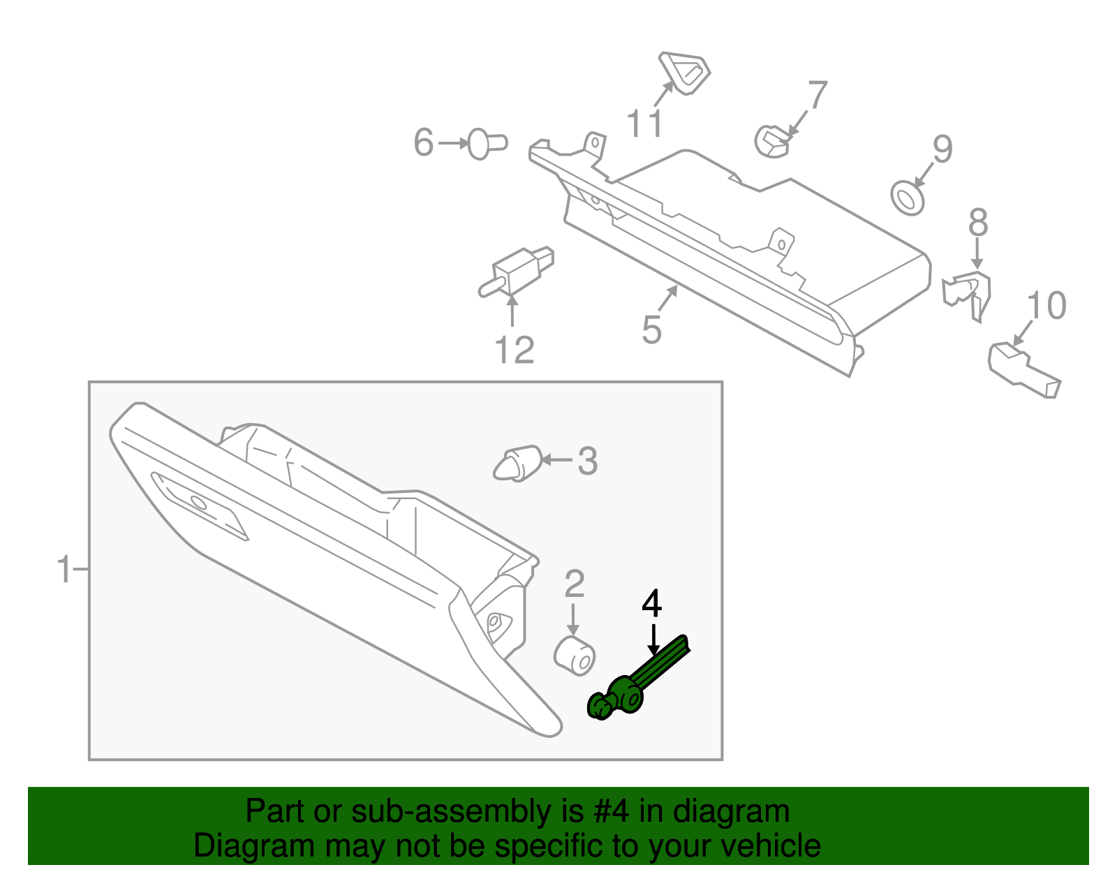 Glove Box Support Damper HC3Z-5806200-B Fit For 2015-2018 Ford F-150 F