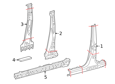 Center Pillar & Rocker for 2020 Lexus NX300 #0