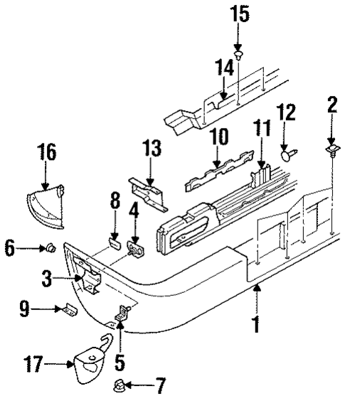 Bumper & Components - Rear for 1998 Acura SLX #0