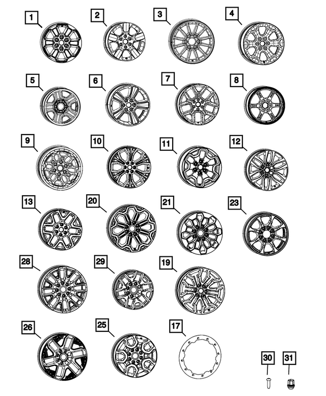 68640963AC - : Aluminum Wheel for Mopar Image