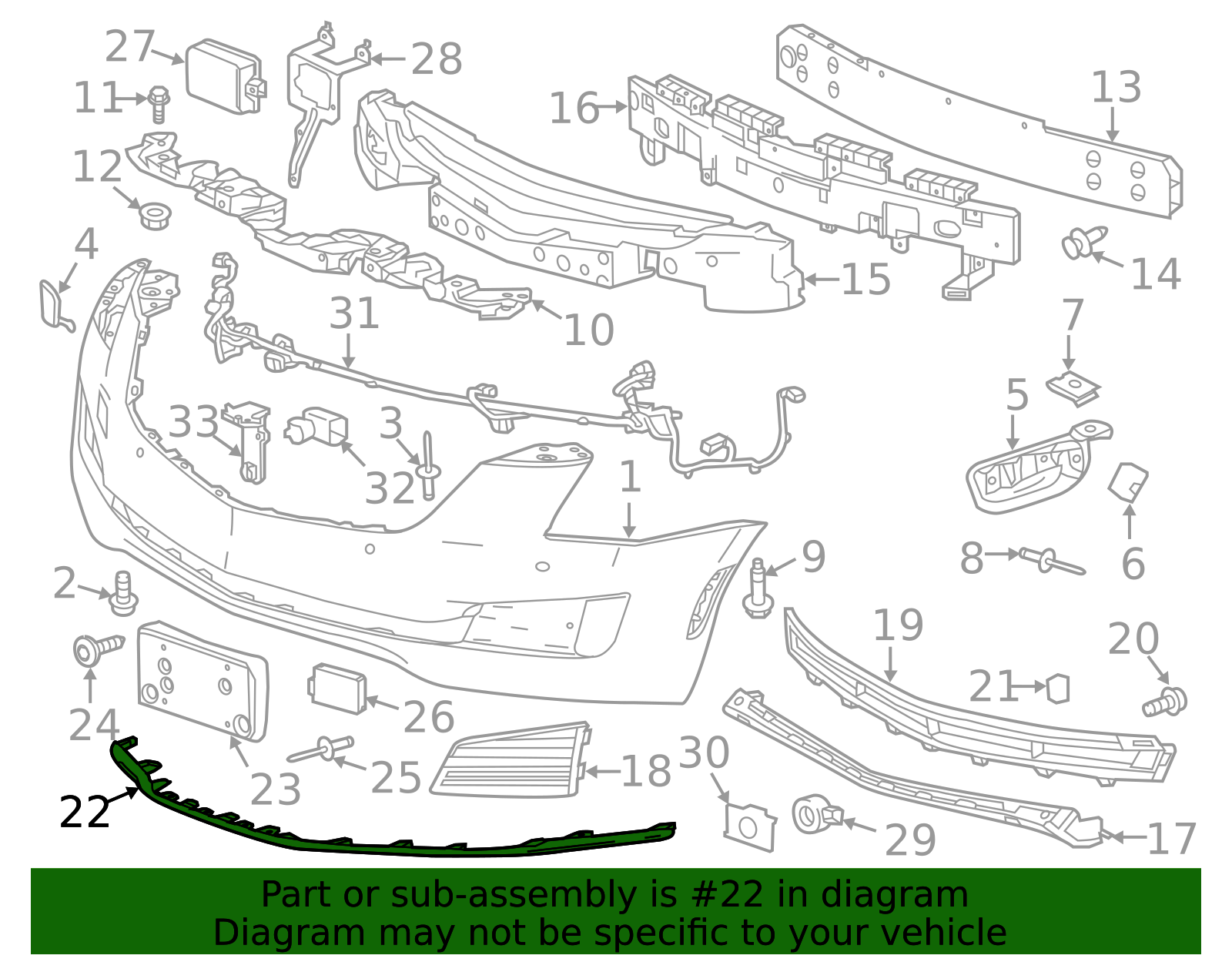 Front Bumper Fascia Lower Molding 22879656 | Shop Matick Buick GMC
