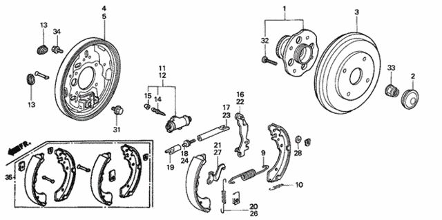 Rear Brake (Drum) for 2002 Honda Accord #0