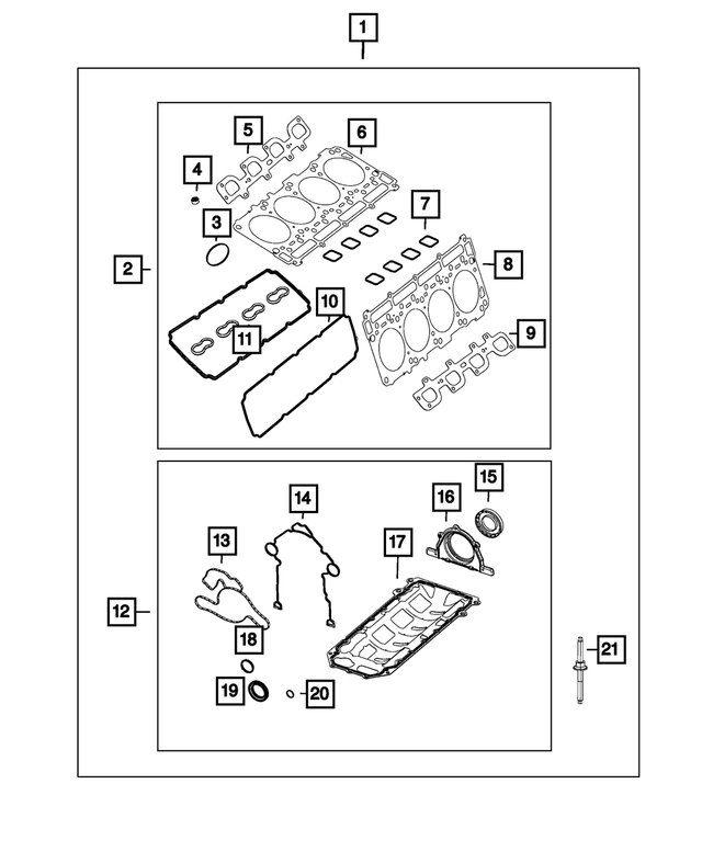 68599560AB - Engine: Long Block Engine Gasket Kit for Mopar Image
