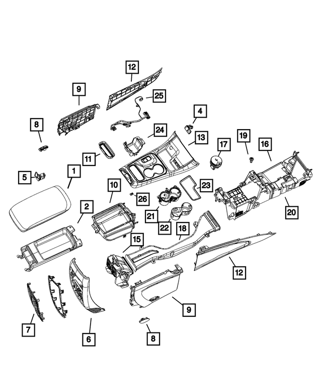 5SH52DX9AA - Interior Trim: Console Armrest for Mopar Image image