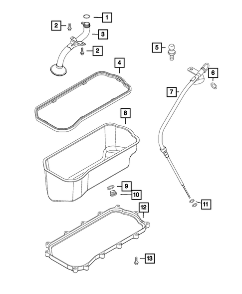 Engine Oiling, Oil Pan and Indicator (Dipstick) for 2016 Ram ProMaster 2500 #1