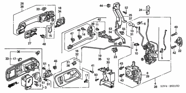Front Door Locks - Outer Handle for 2001 Acura MDX #0