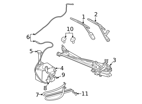 Wiper & Washer Components for 2003 Chrysler Sebring #2