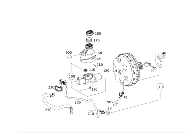 2124302130 - Brake System: Parts Kit, Brake Booster for Mercedes-Benz: CLS400, CLS550, CLS63 AMG, CLS63 AMG S, E250, E350, E550, E63 AMG, E63 AMG S Image image