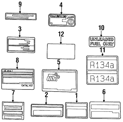 Labels for 1996 Toyota Avalon #0