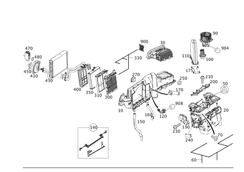 Heating and Air Conditioner Housing with Blower and Wiring Harness for 2013 Mercedes-Benz GLK350 #0