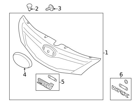 Grille & Components for 2008 Subaru Impreza #0