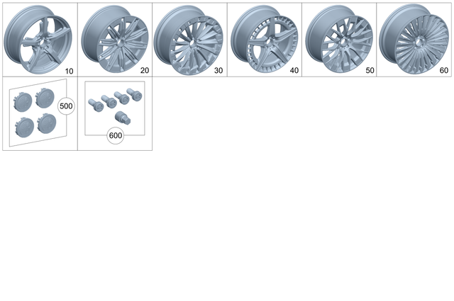 2944011400 - Wheels and Accessories: Spoke Wheel for Mercedes-Benz: EQE 350 SUV, EQE 350+ SUV, EQE 500 SUV, EQE AMG SUV Image