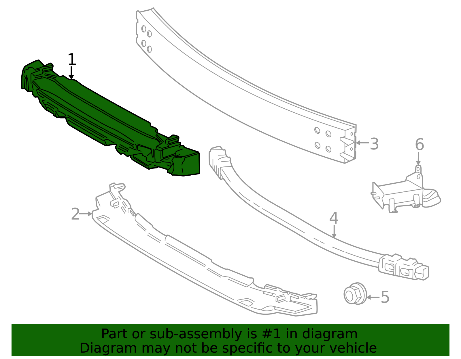 Evan-Fischer Front Upper Bumper Absorber – 2020-2023 Toyota Highlander, 526110E140-1014860