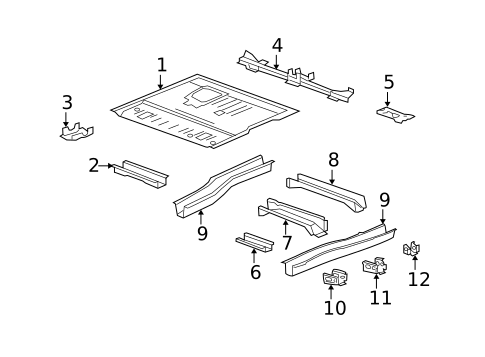 Floor & Rails for 2009 Saturn Outlook #0