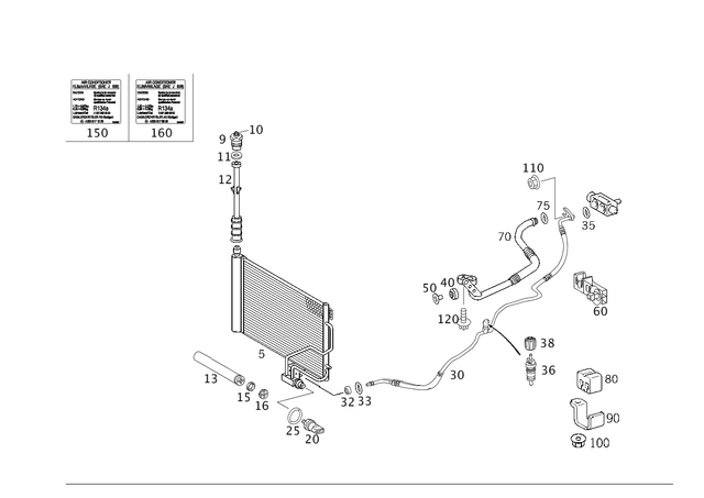 2038302815 - : Piping for Mercedes-Benz: 180C, C230, C240, C280, C32 AMG, C320, C350 Image