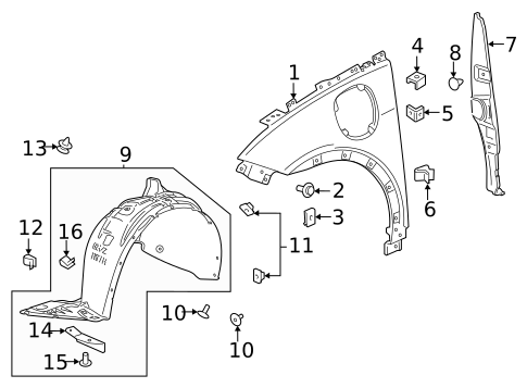 Fender & Components for 2017 Chevrolet Bolt EV #0