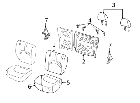 Rear Seat Components for 2006 Mercury Mariner #0