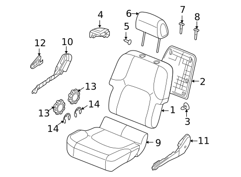 Passenger Seat Components for 2009 Suzuki Equator #0