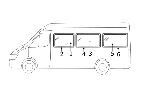 Glass - Side Panel for 2018 Mercedes-Benz Sprinter 3500 #1