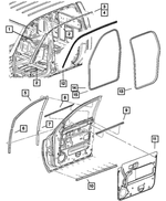 55364168AJ - Doors and Related Parts: Windshield Molding, Right for Mopar Image