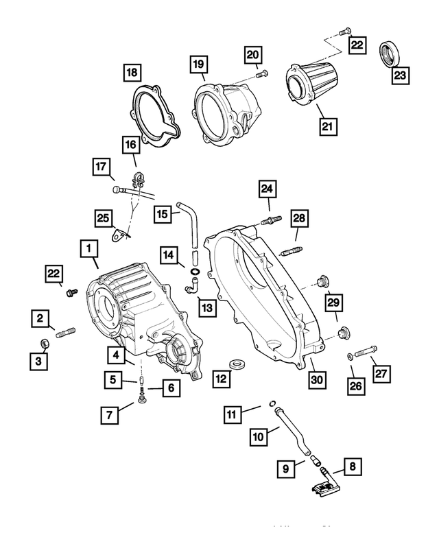 5086039AA - Transfer Case Model 133 [DH6]: Transfer Front Case for Mopar Image image
