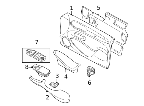 Interior Trim - Rear Door for 2001 Jaguar XJ8 #0