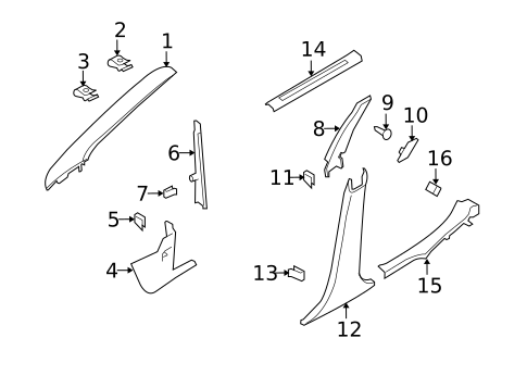 Interior Trim - Pillars for 2010 Ford Focus #0
