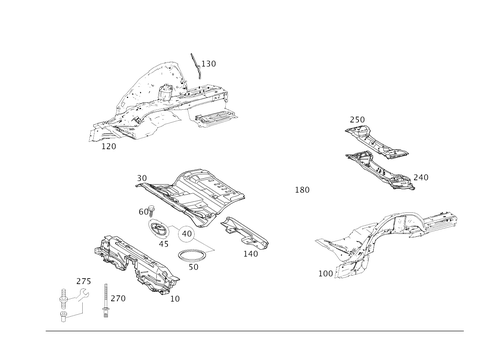 Rear End Floor for 2015 Mercedes-Benz CLS550 #0