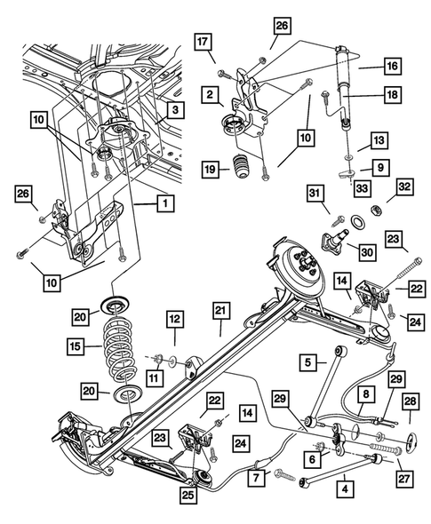 Rear Suspension for 2001 Chrysler PT Cruiser #0