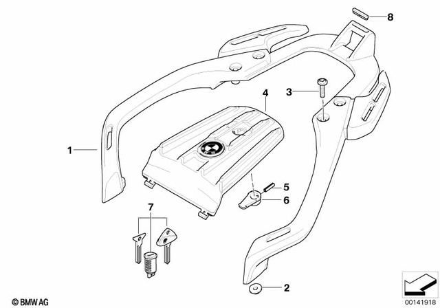 46547678924 - Frame and Mounting Parts: Handle Rear - Silber for BMW-Motorrad Image