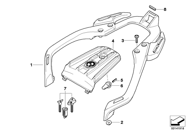 46547678918 - : Cover F Luggage Support - Silver for BMW-Motorrad Image