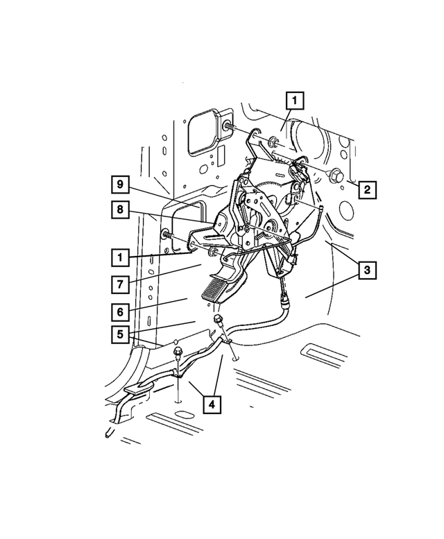 52013000AB - Parking Brake: Parking Brake Cable, Front for Mopar Image