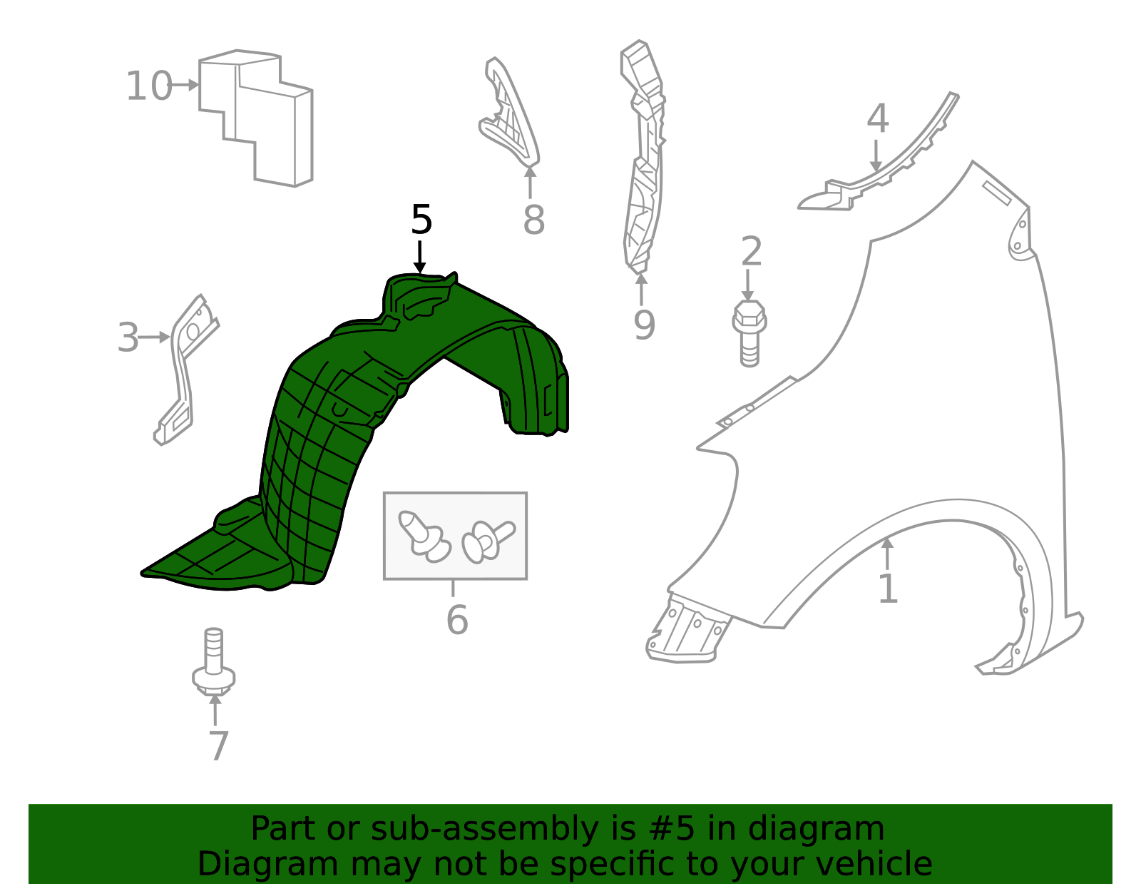 Genuine Fender Liner - 63842-9KK0A | NissanParts.cc | Nissan Parts