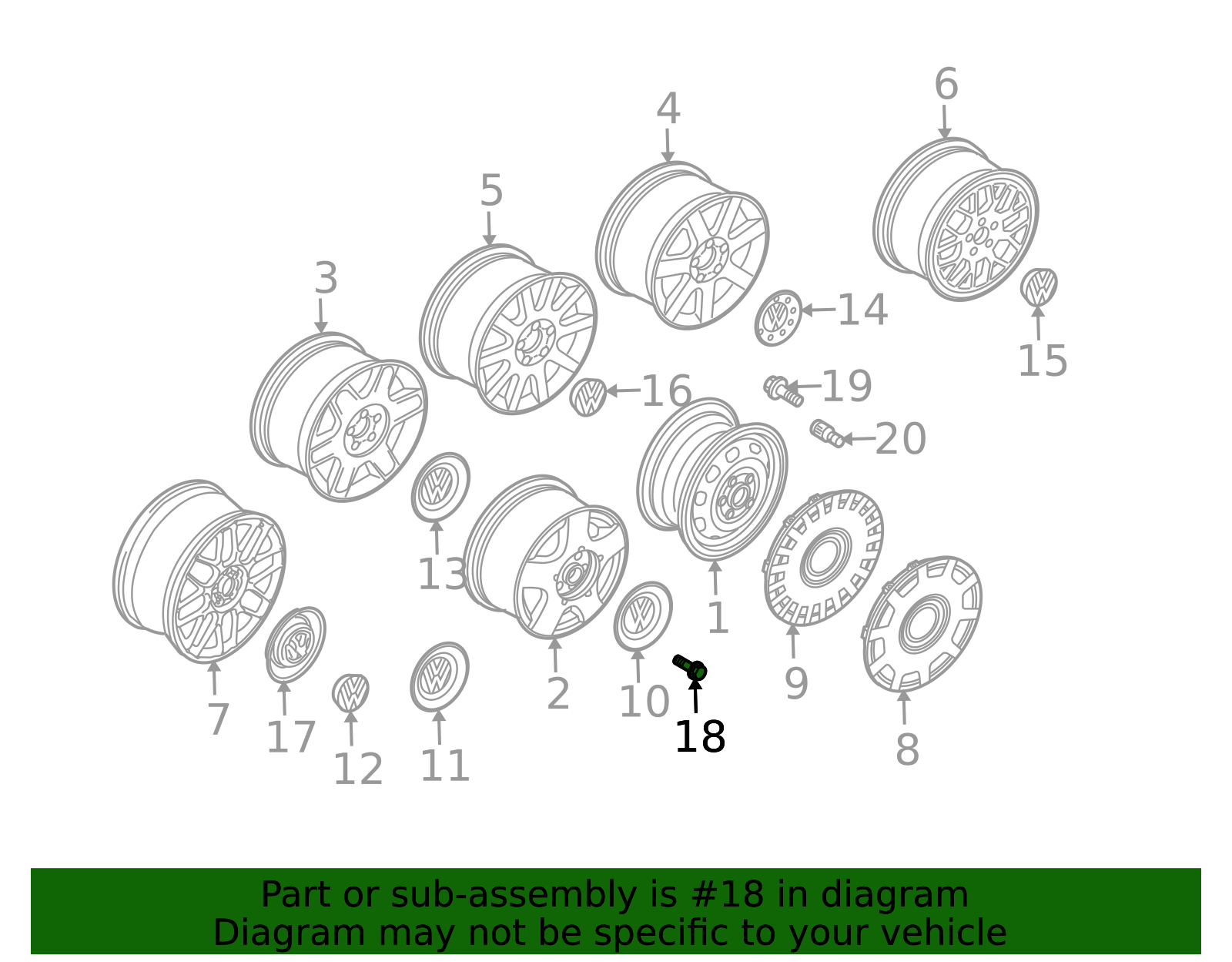 1990-2019 Volkswagen Wheel Bolt WHT-002-437 | OEM Parts Online